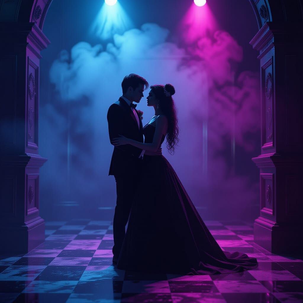 Gothic Zombie Prom Night in Vaporwave Style