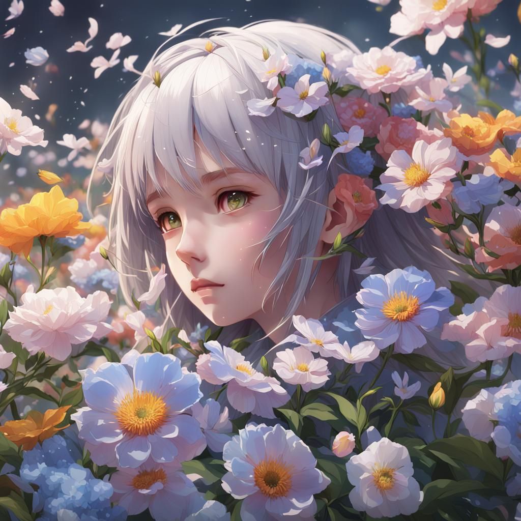 Anime Flower Masterpiece in 3D Digital Art