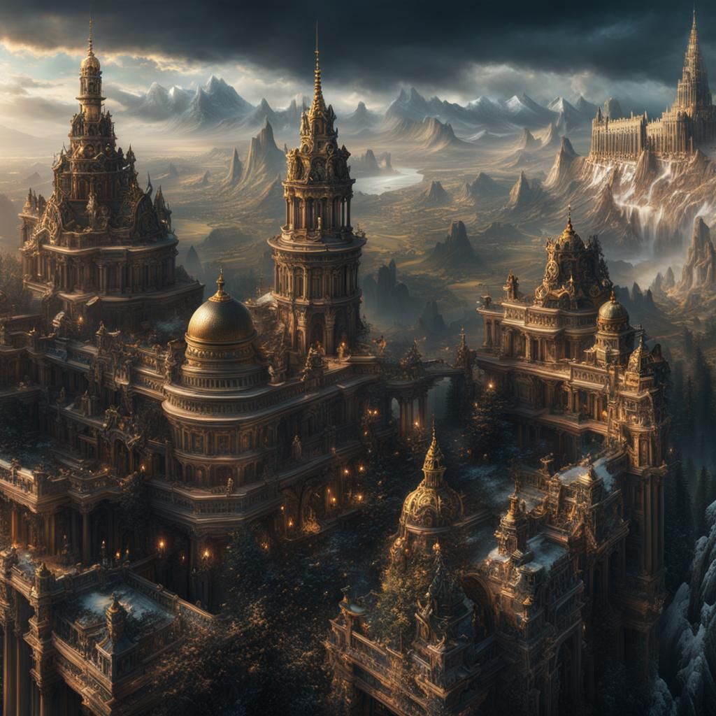 Elegance and Chaos Struggle: Epic Digital Painting