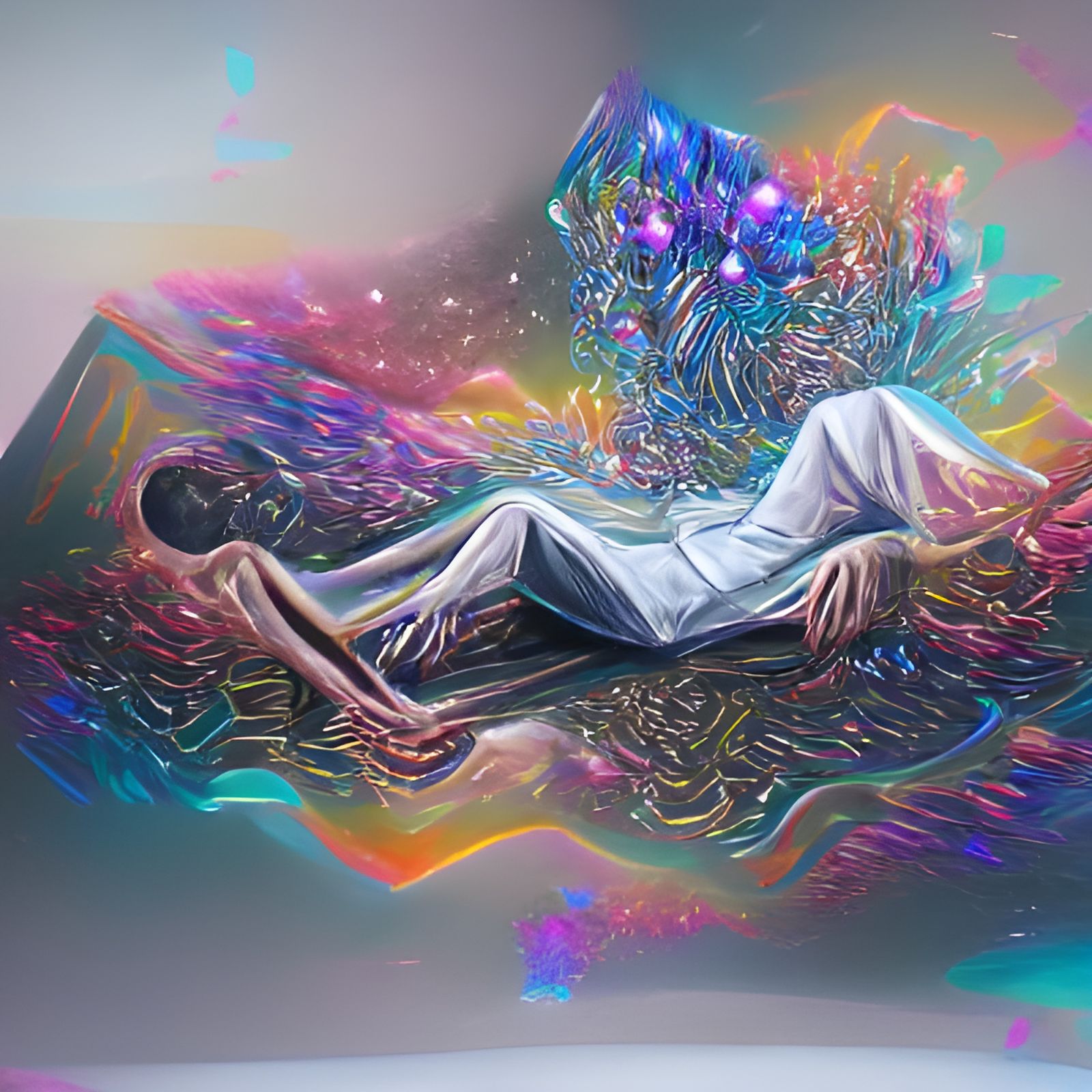 Holographic Astral Illustration of Mental Health