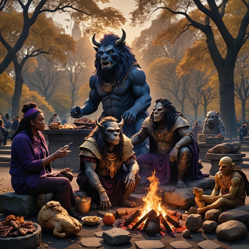Fantastical BBQ in Central Park: Matte Painting