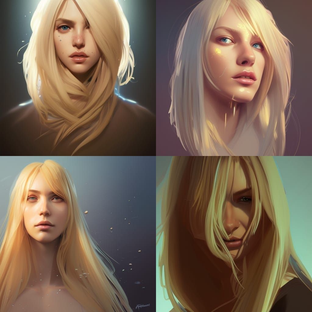 Hyperdetailed Portrait of Blondie in Art Nouveau Style