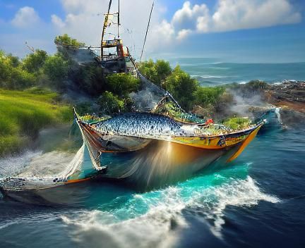 Fishing Boat Stranded on a Sandy Shore