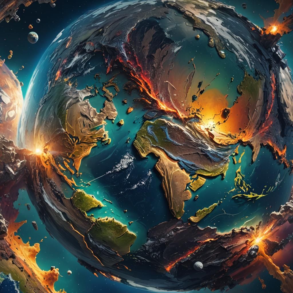 Hyperrealistic Earth from Space Concept Art
