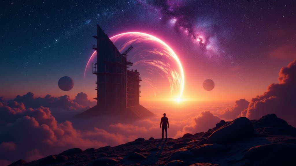 Abandoned Space Station in Cosmic Void