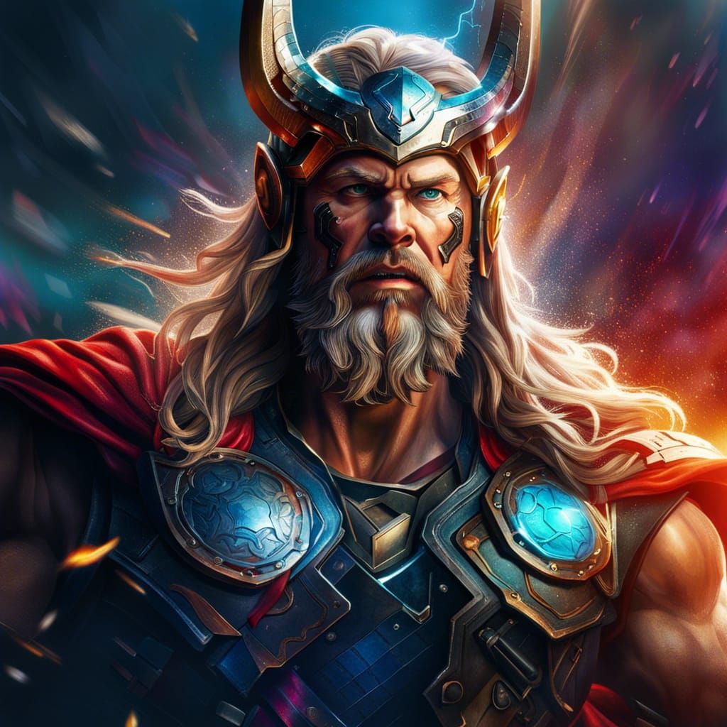 Hyperrealistic Thor: Spectacular and Vibrant Concept Art