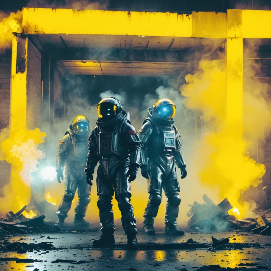 Silver Space Suit in Burning City: Goth Carnival