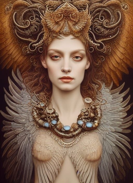 Siren Goddess in Surreal Symbolist Style