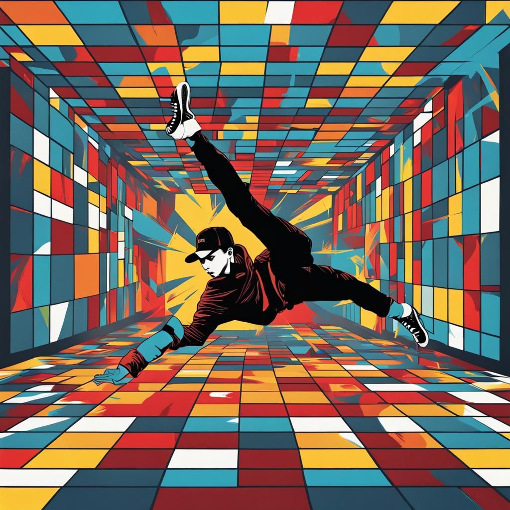Breakdance Scene in Pop Art Style