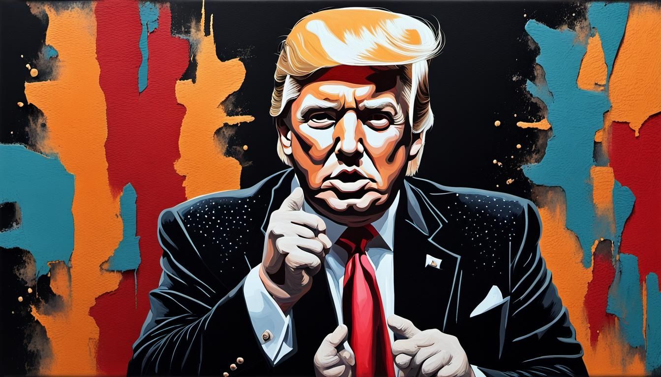 Donald Trump as Elvis in Black Velvet Painting