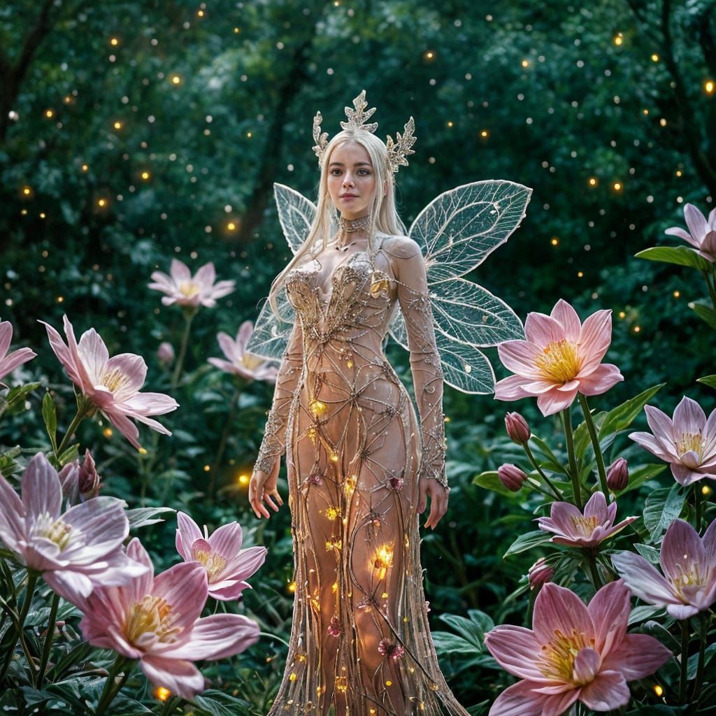 Glass Dryad Portrait in Iridescent Stardust