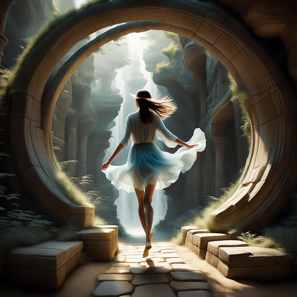 Girl's Swift Journey Through Magic Portal