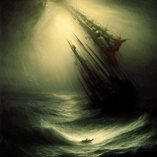 Victorian Ship in Maelstrom: A Gothic Horror