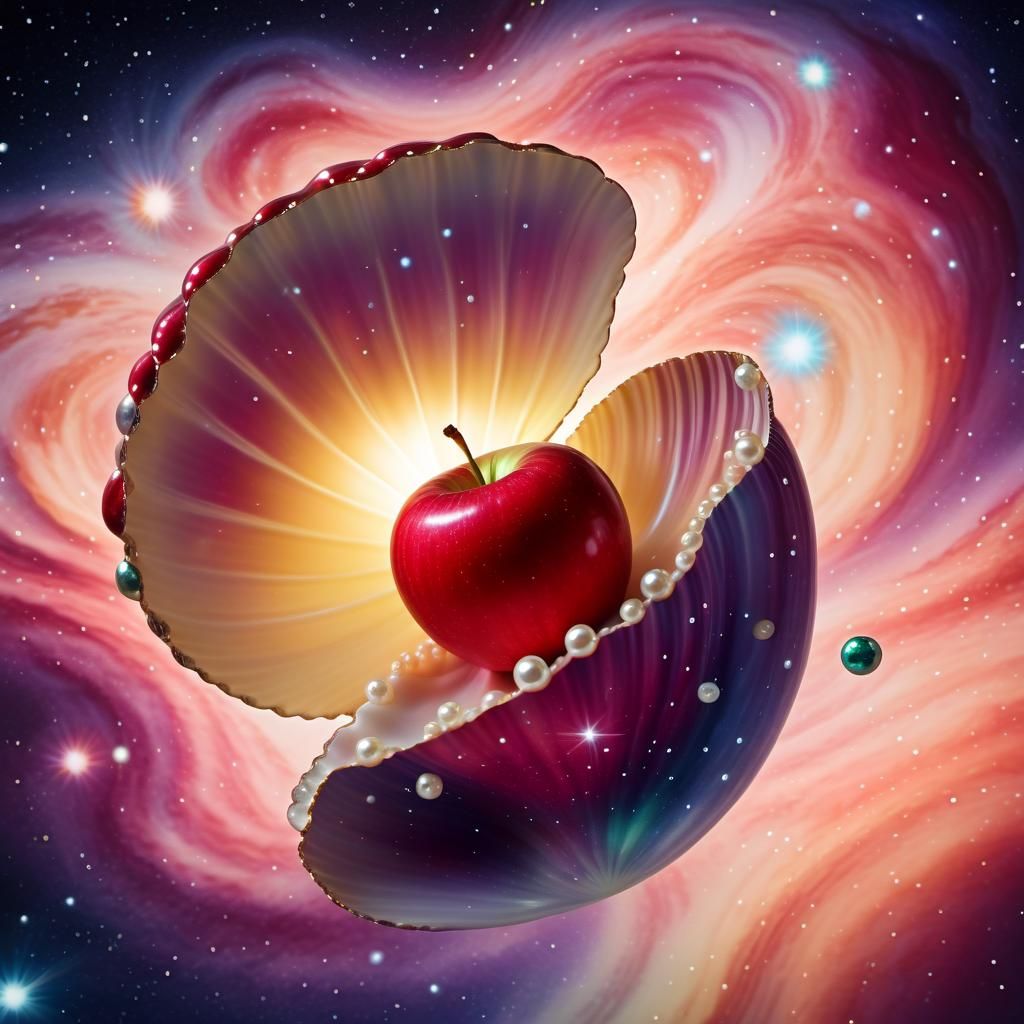 Apple Pearl in Space Clam Shell