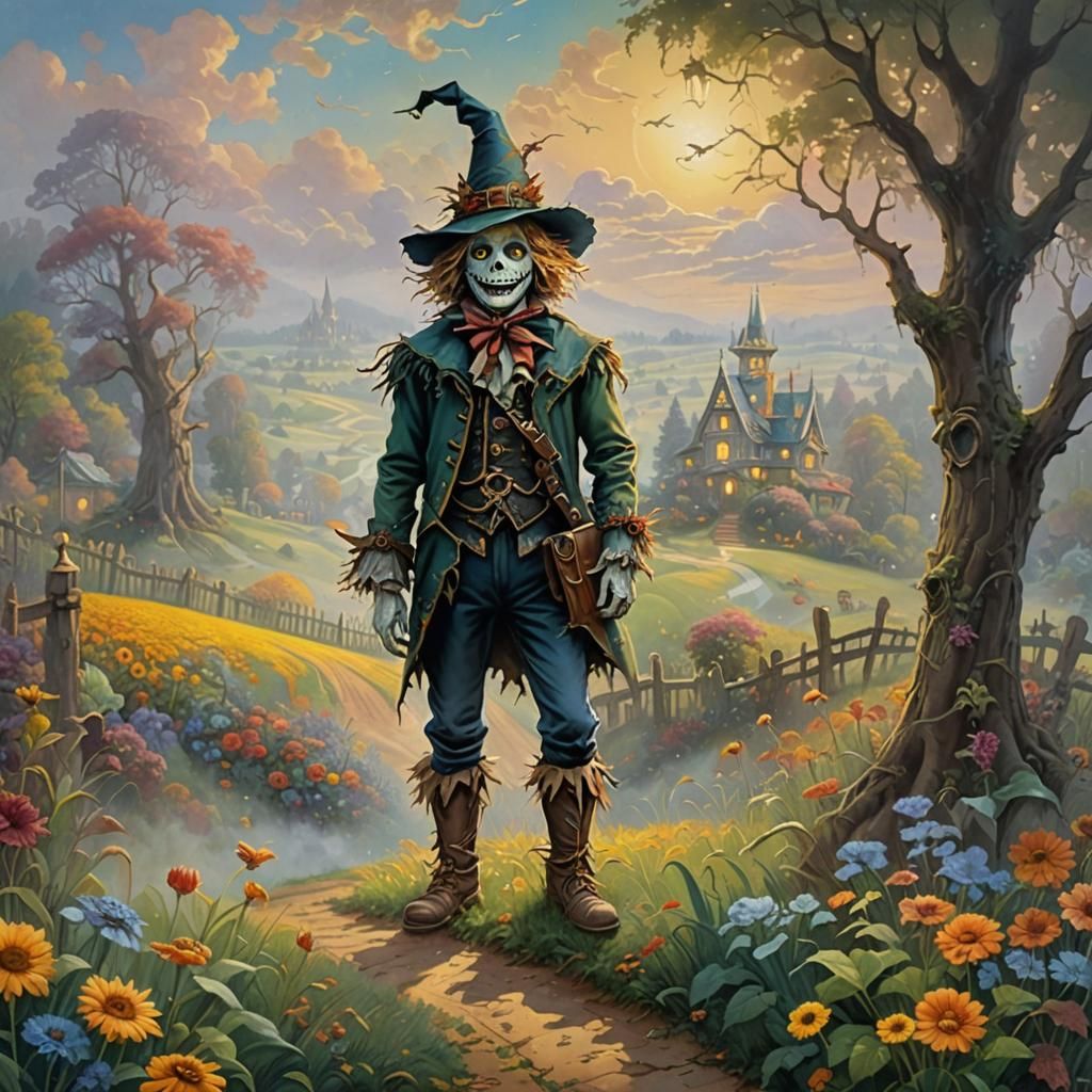 Scarecrow of Oz in Ethereal Fantasy Painting