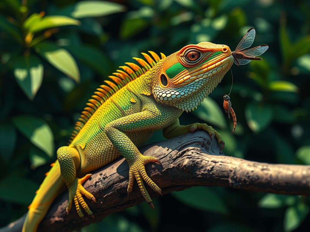 Tropical Lizard in Emerald Paradise