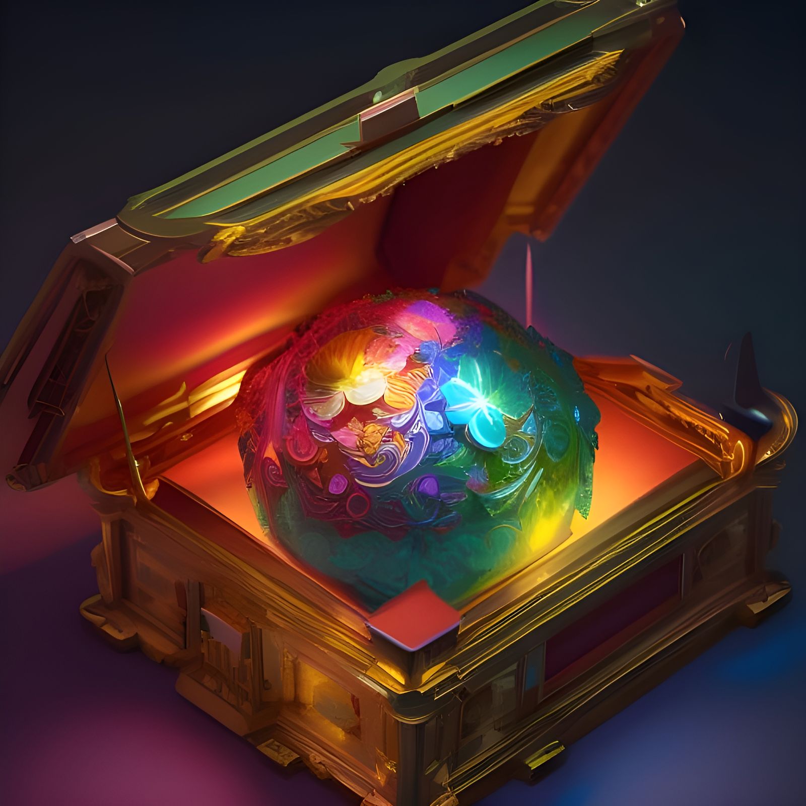 Glowing Still Life with Antique Jewelry Box