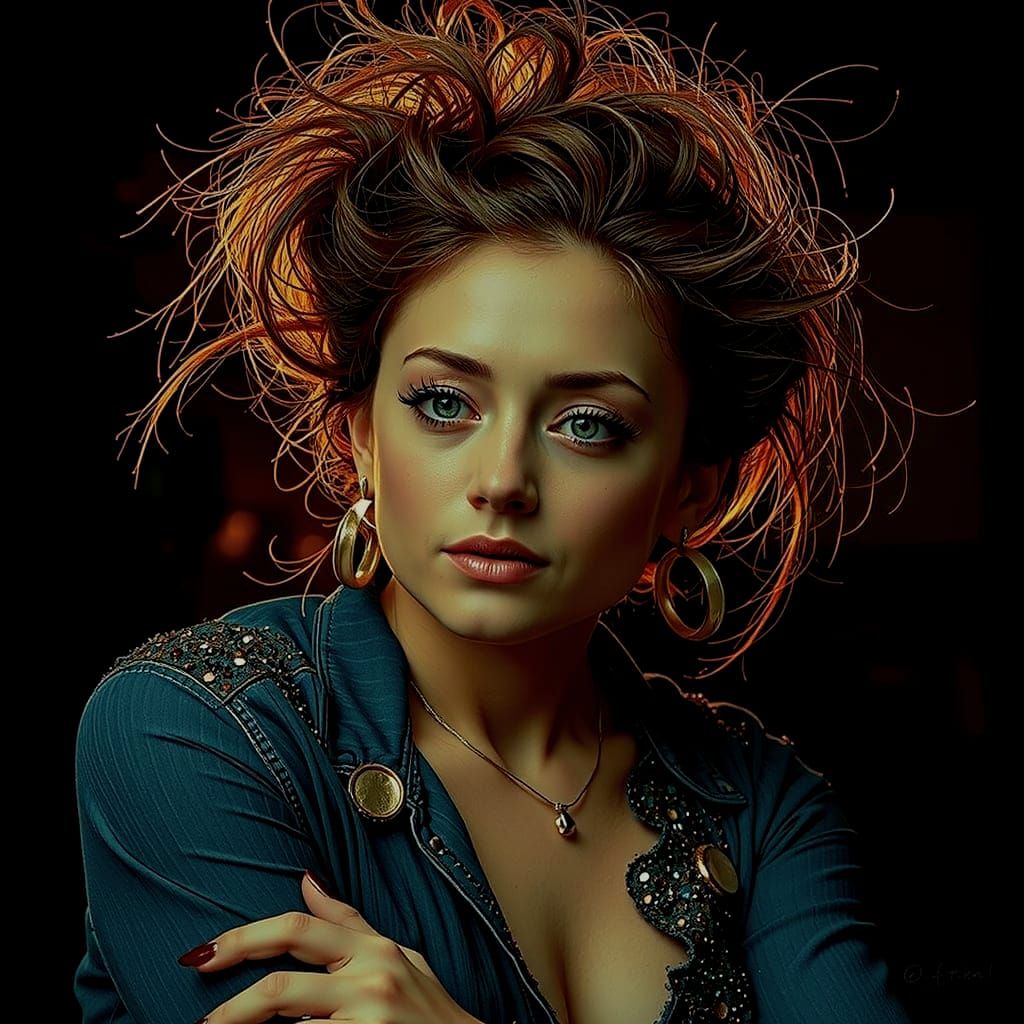 Glamorous Woman in Dramatic Chiaroscuro Lighting