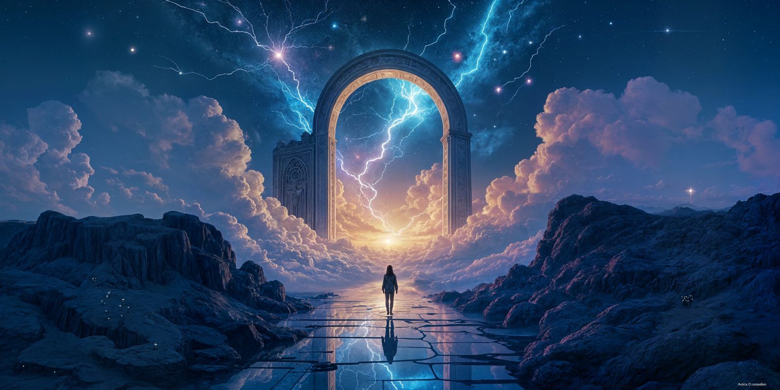 Surreal Dreamscape: Gateway to Heaven with Neurons