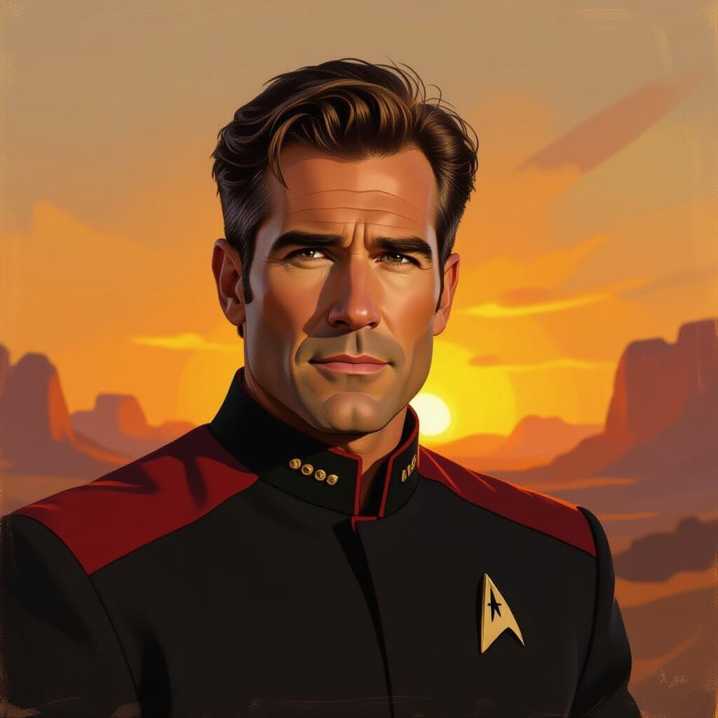 Captain Archer Reimagined in Painterly Style