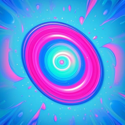 Vibrant Pink Bubblegum in Electric Blue Background