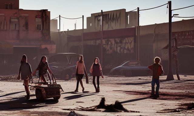 Children Play in Post-Apocalyptic Scrap Town