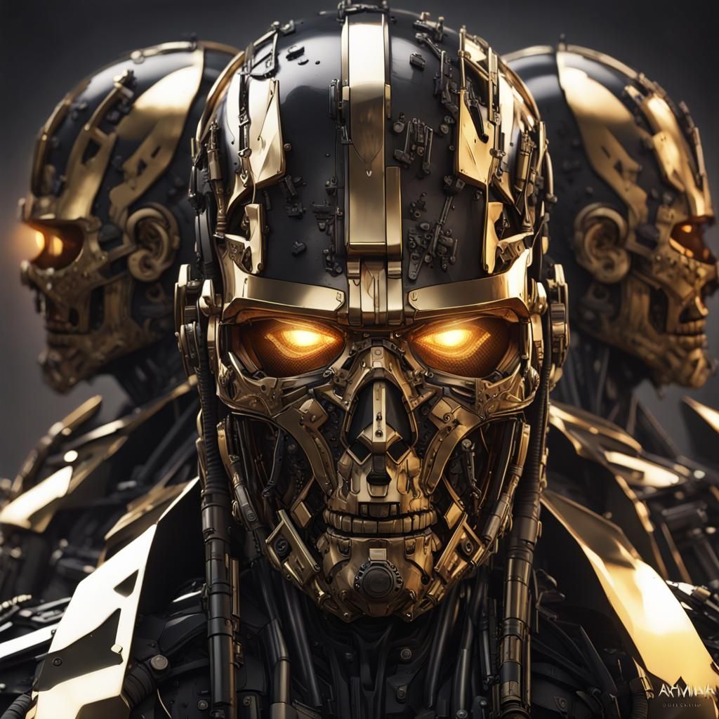 Menacing Terminators in War-Torn Landscape