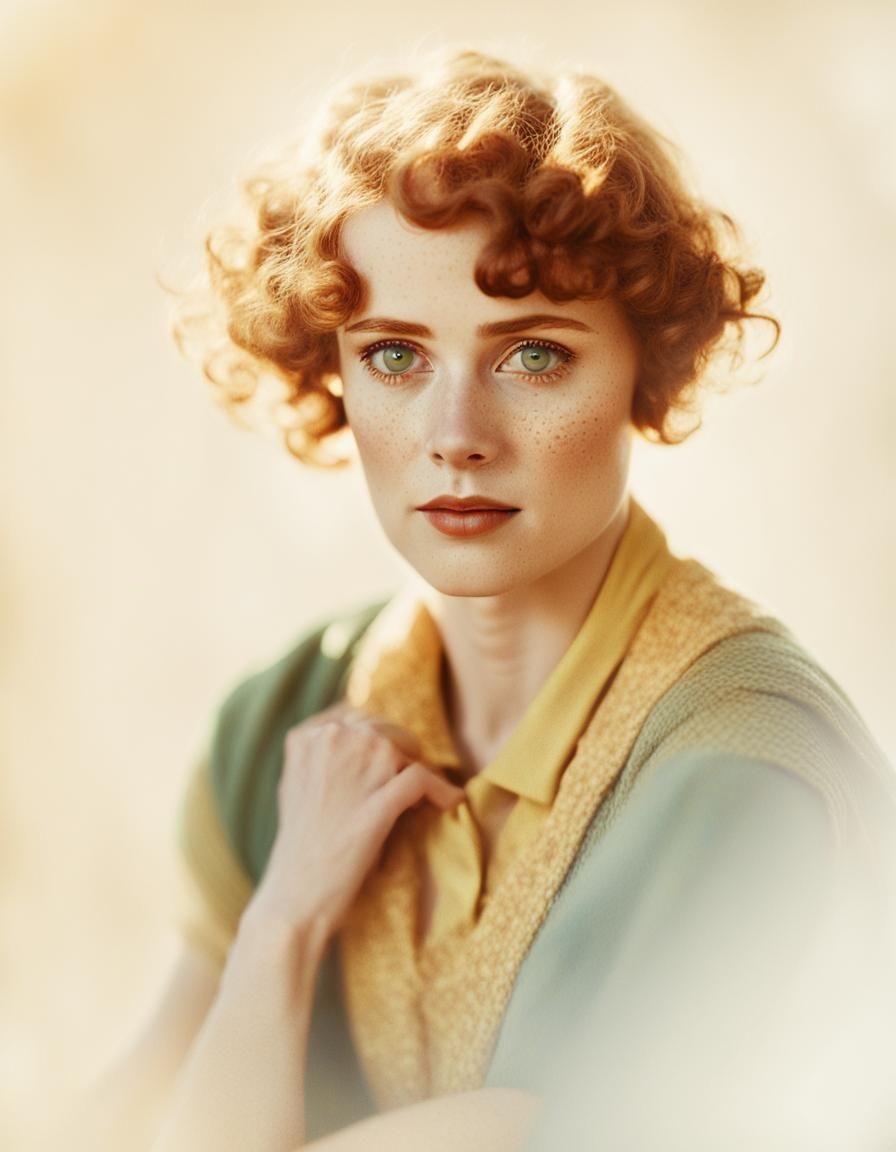 Elegant Woman Portrait in Golden Sunlight