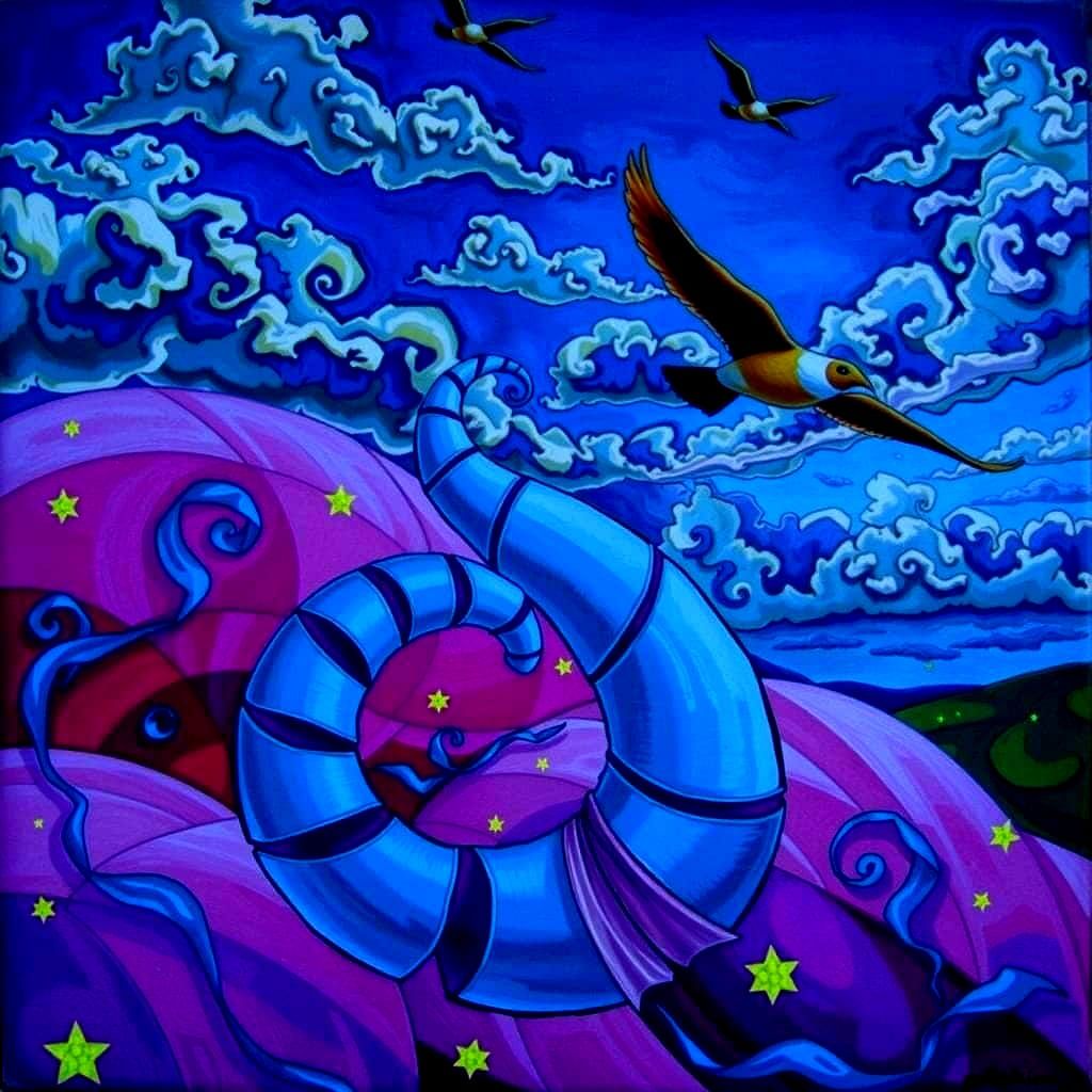 Abstract Swirling Red Forms in Dynamic Motion