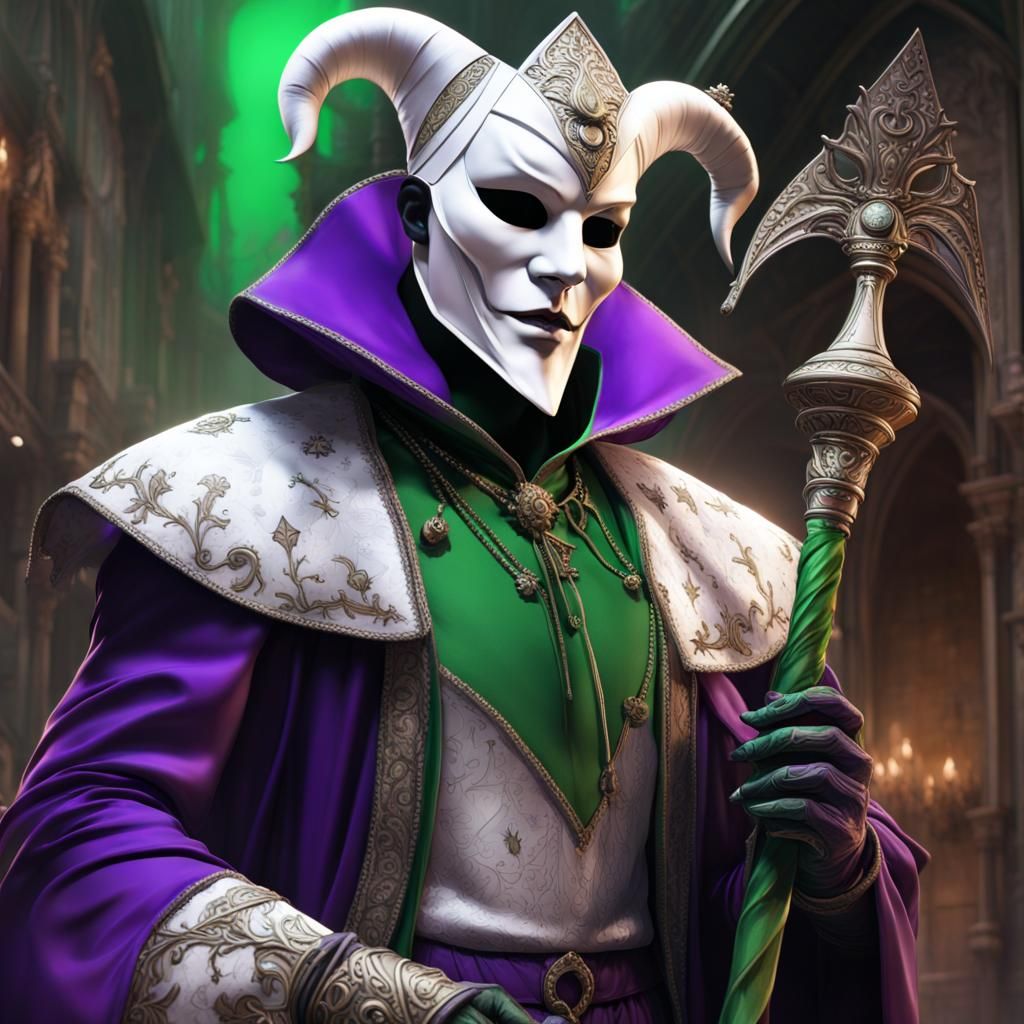 Carnival Jester in Dark Fantasy Style