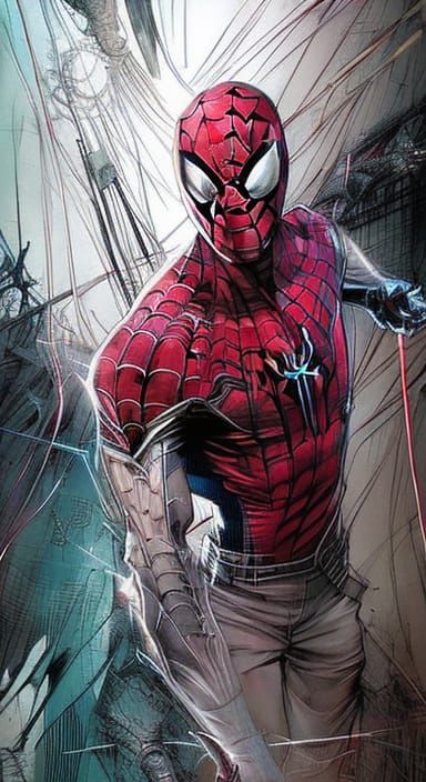 Spiderman as Vergil in Cyberpunk Style