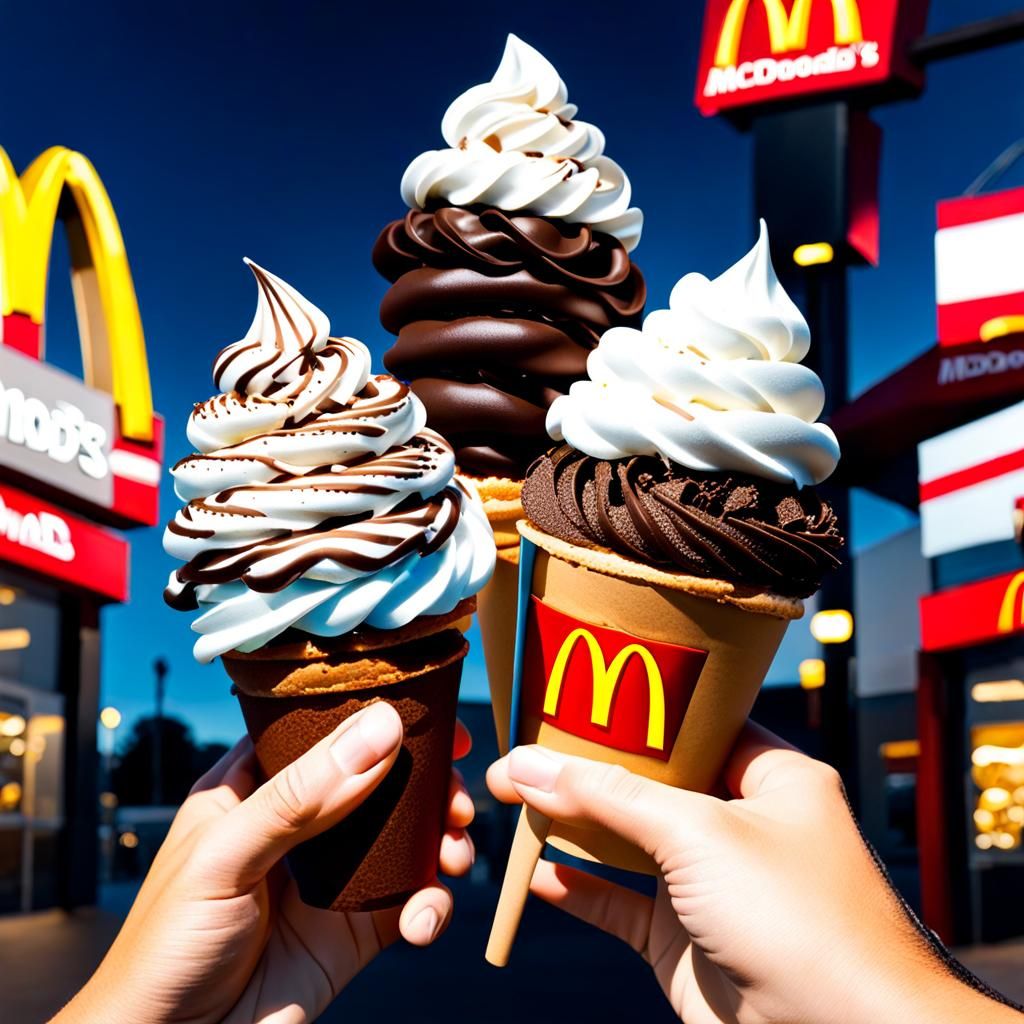 Two Girls Share Chocolate Soft Serve, Glitchcore Style