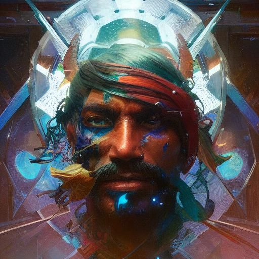 Unknowable Portrait: Hyperdetailed Art Nouveau Style