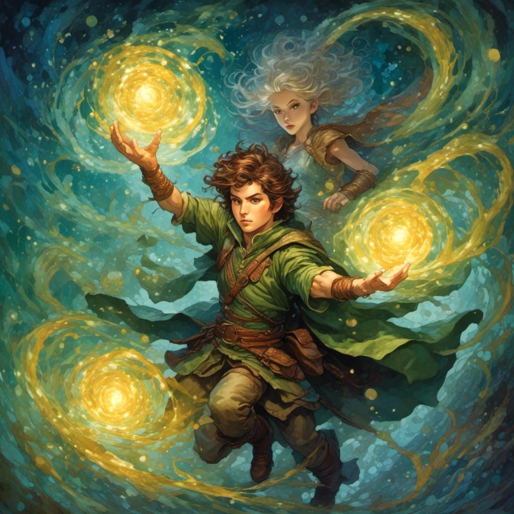 Halfling Druid Heals Ranger with Magic Potion