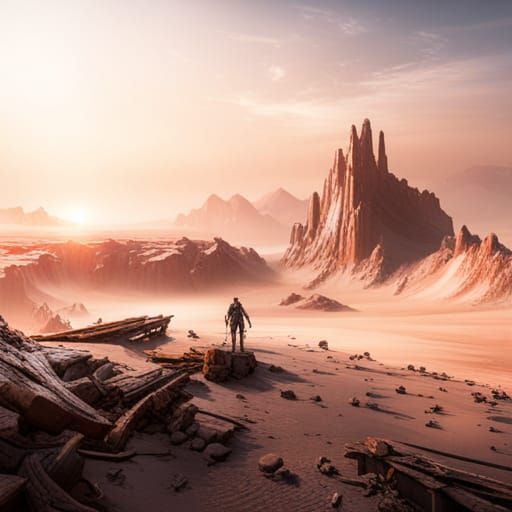 Desolate Wasteland in 3D Game Style