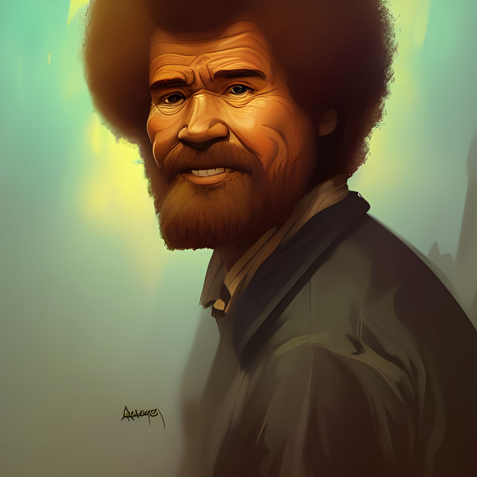Hyperdetailed Portrait of Bob Ross in Unreal Engine