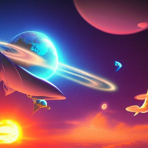 Cosmic Fish Flies Through Planet Atmosphere