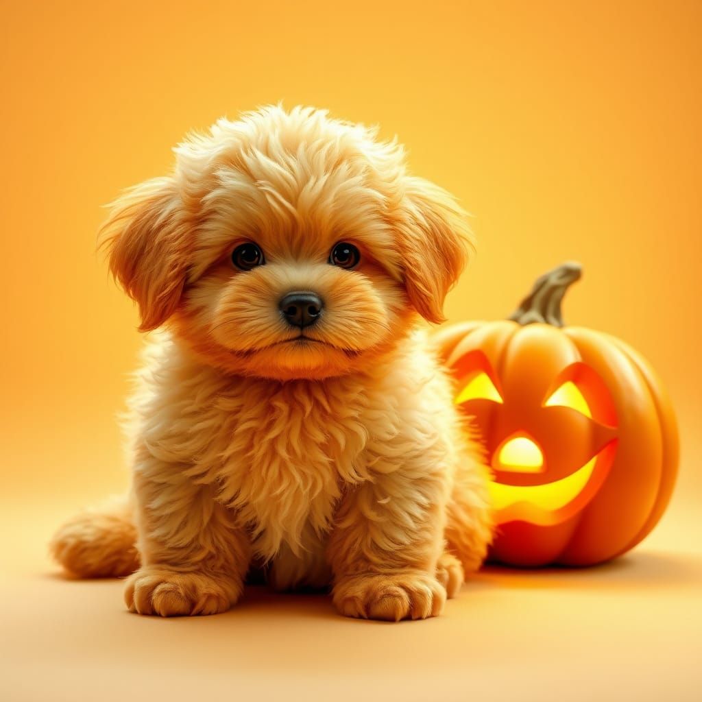 Cavapoo Jack-o-Lantern