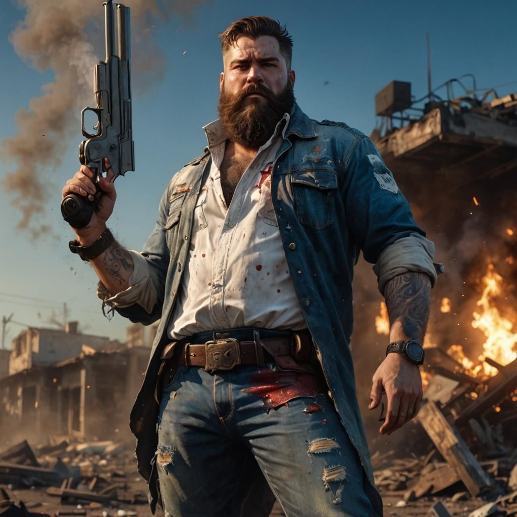 Dystopian Hero: Comic Book Style Illustration