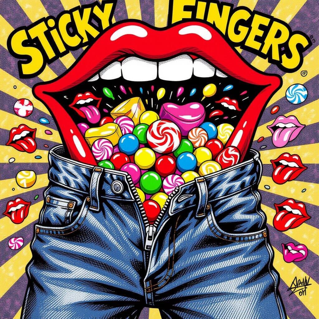 Comedic Jeans Reveal Candy and Cartoon Tongues