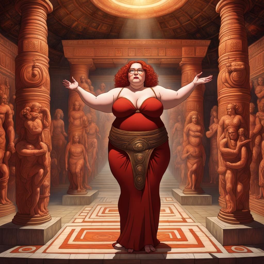 Temple Priestess Performing Ritual in Hypogeum