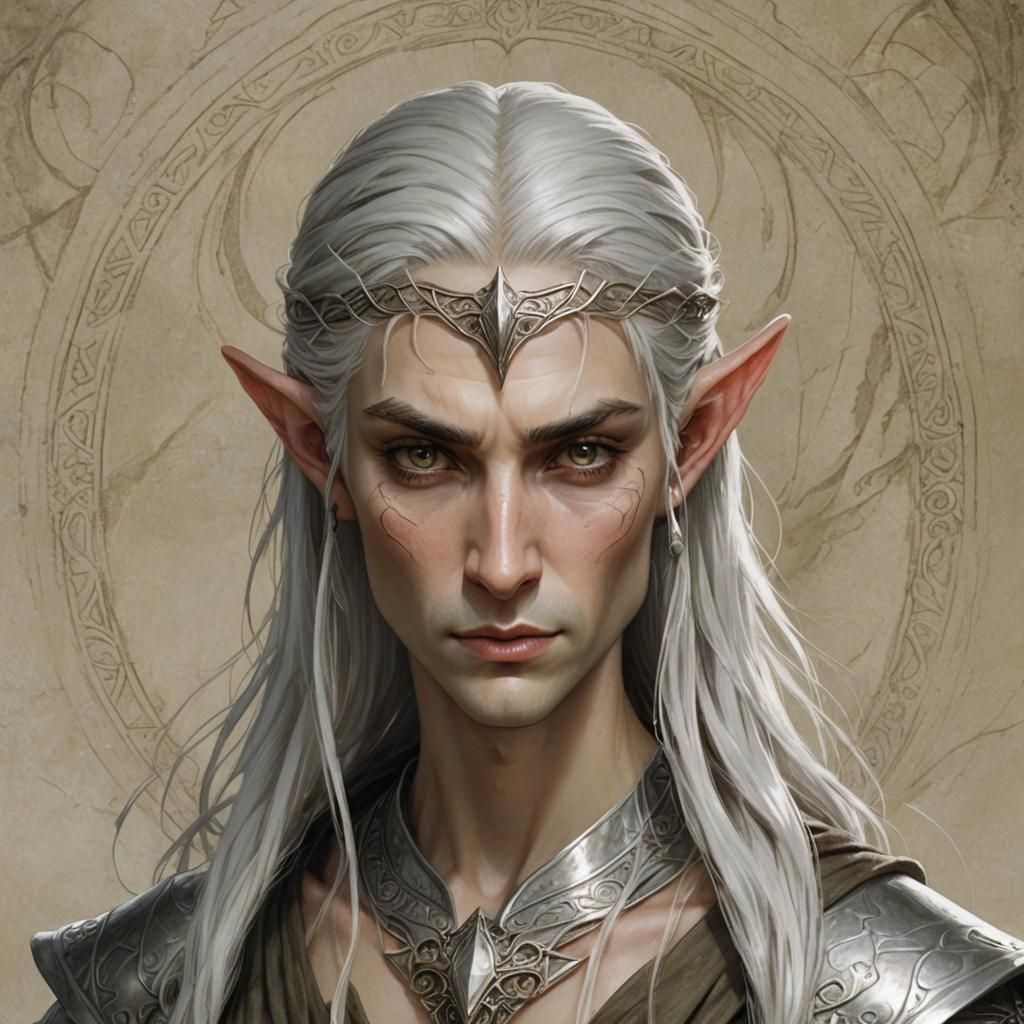 Ayleid Elf Portrait in Art Deco Style