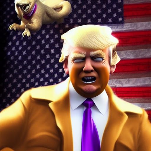 Donald Trump Rides Falcor: Photorealistic Concept Art