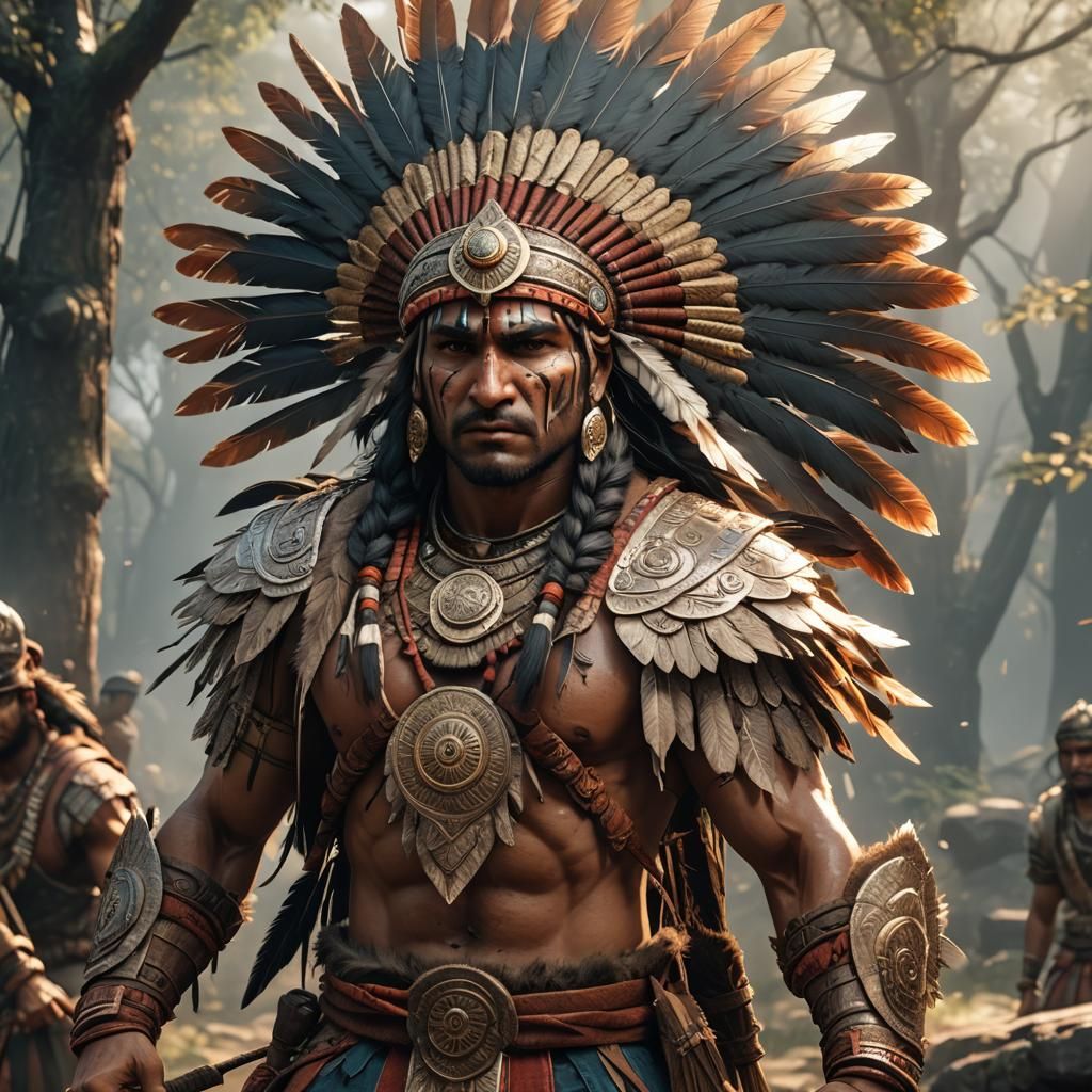 Epic Indian Warrior in 3D Game Cinematic Style