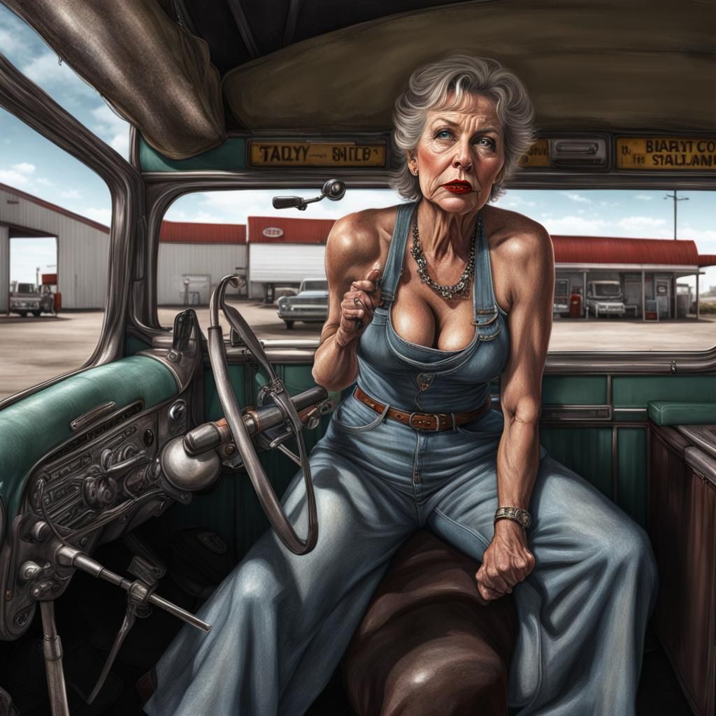 Photorealistic Truck Stop Encounter