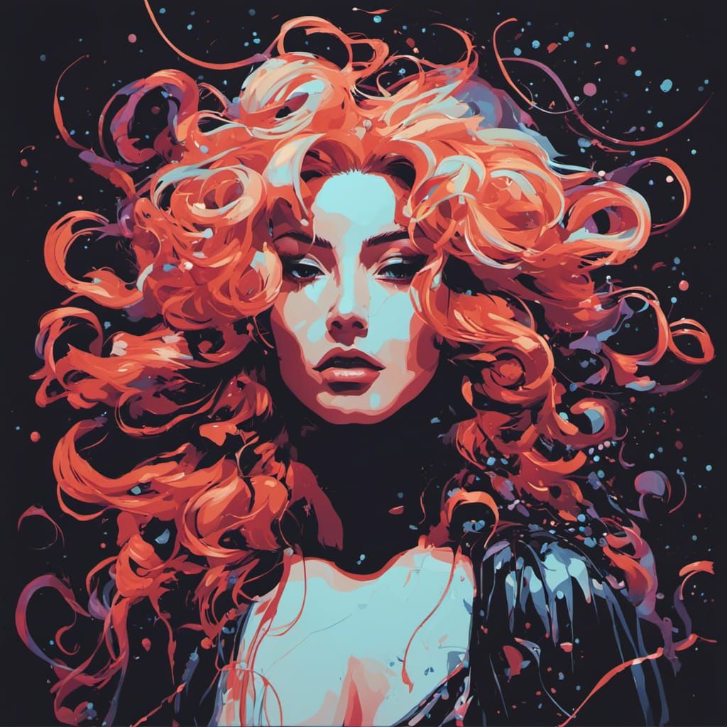 Minimalist Vector Art of Medusa with Dark Magic