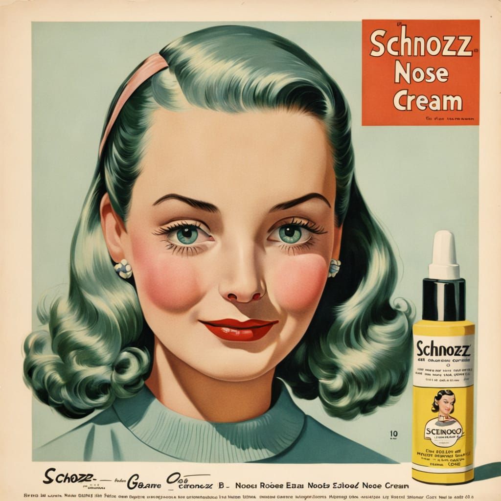 Vintage-Style Ad for Schnozz-B-Gone