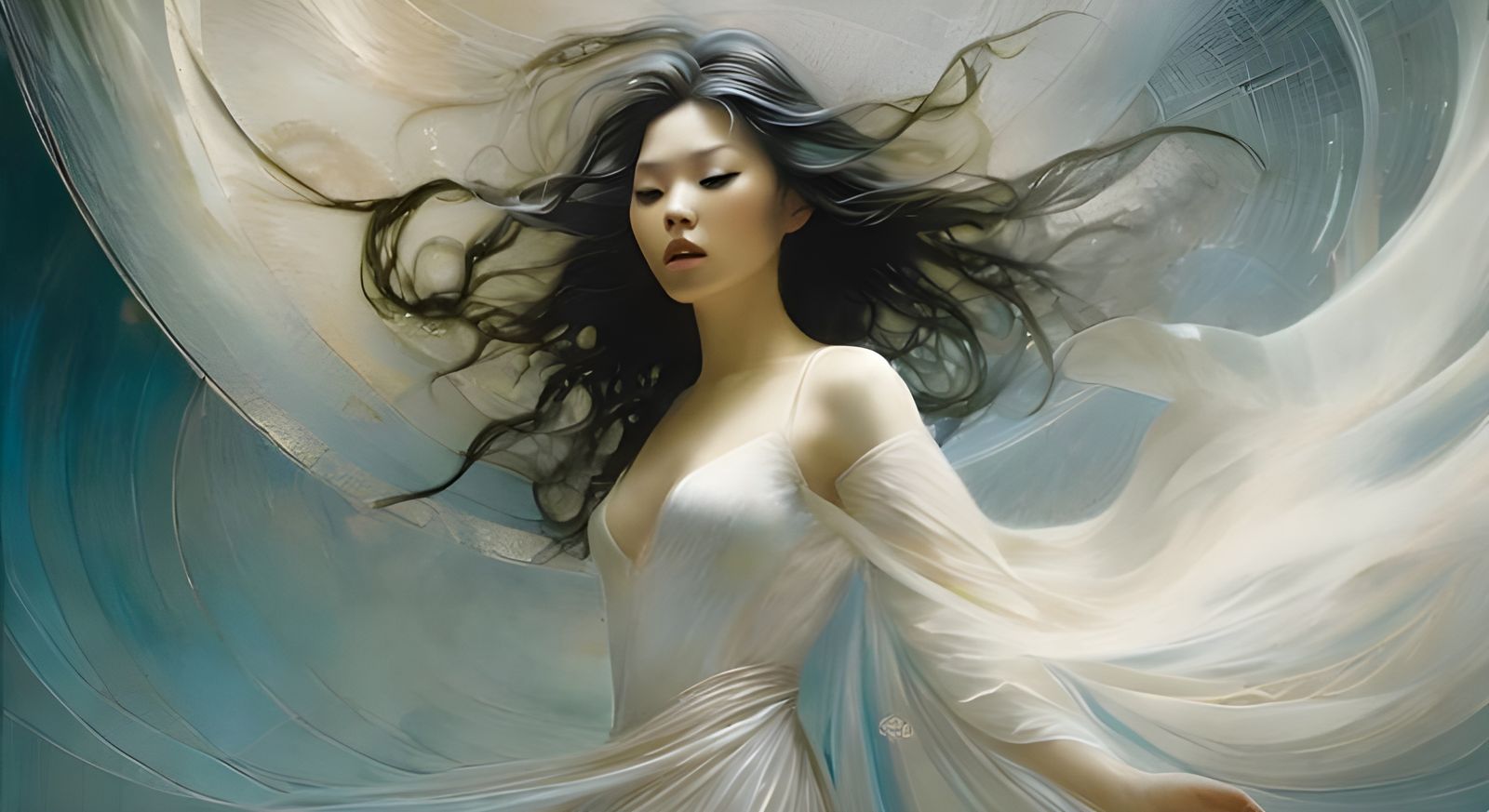 Minimalist Turquoise Ink Design