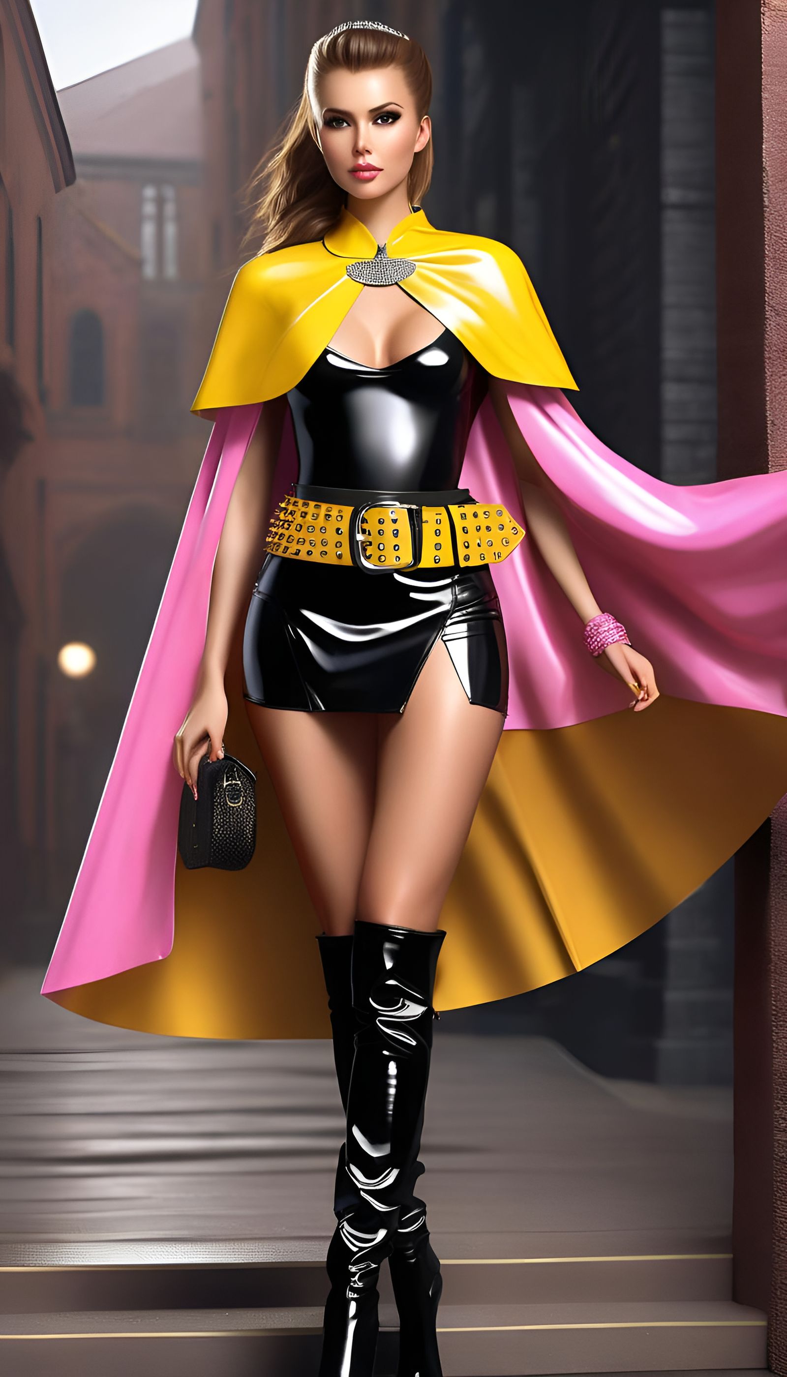 Vibrant 3D Rendering of a Stylish Young Woman