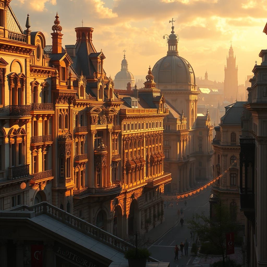 Vienna in Golden Light: A Matte Painting